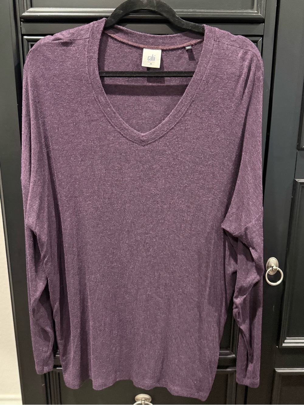 Cabi Purple V-Neck Long Sleeve serenity Top